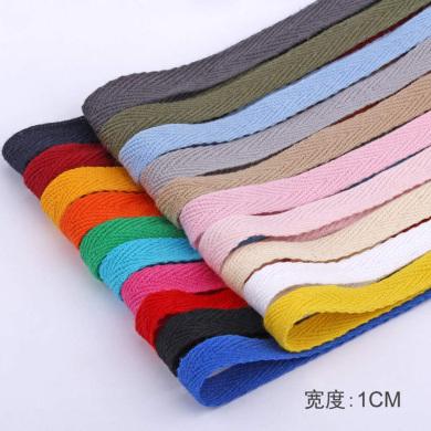 厂家直销1cm彩色棉织带环保染色服装辅料儿童服装后领现货销售